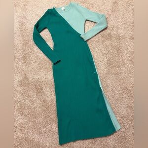 Dee Elly Two-Tone Long Sleeve Dress, Medium